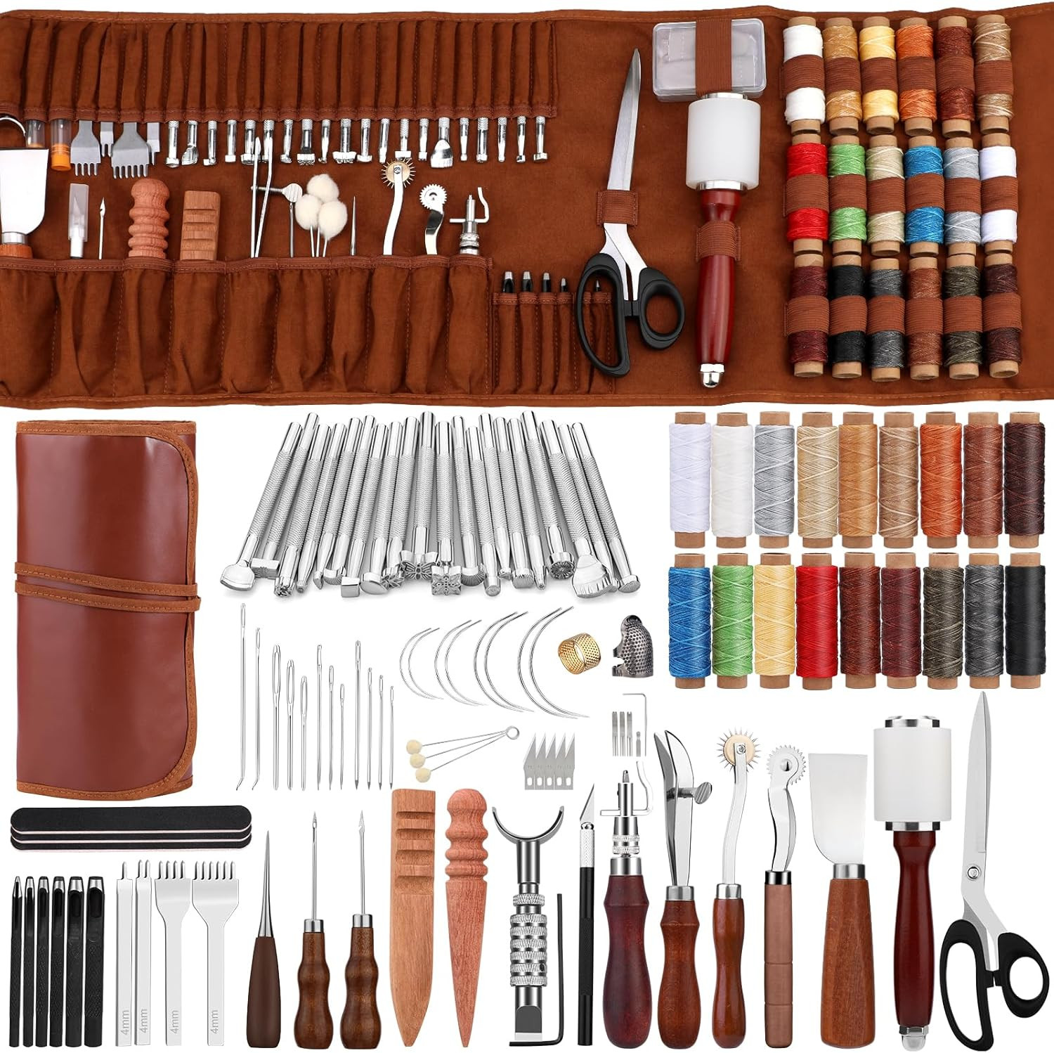Leather Working Tool Leatherworking Tool Kit with Custom Storage Bag for Carving