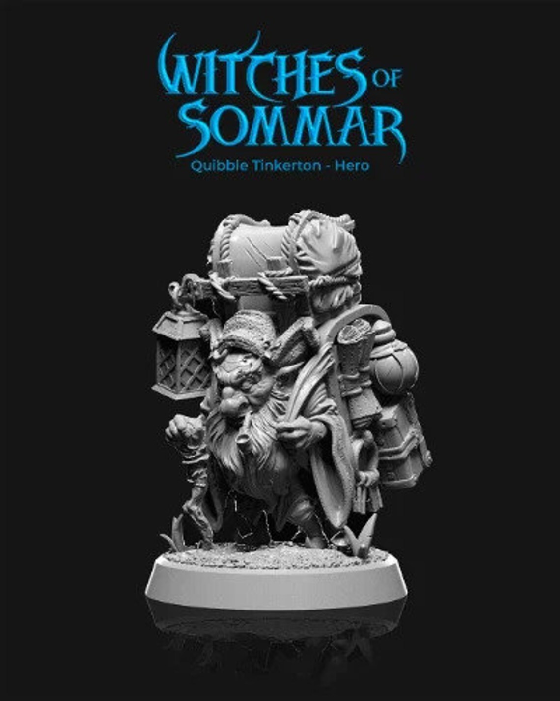 DnD Quibble Gnome Collector NPC Mini 32mm Scale (unpainted) TTRPG