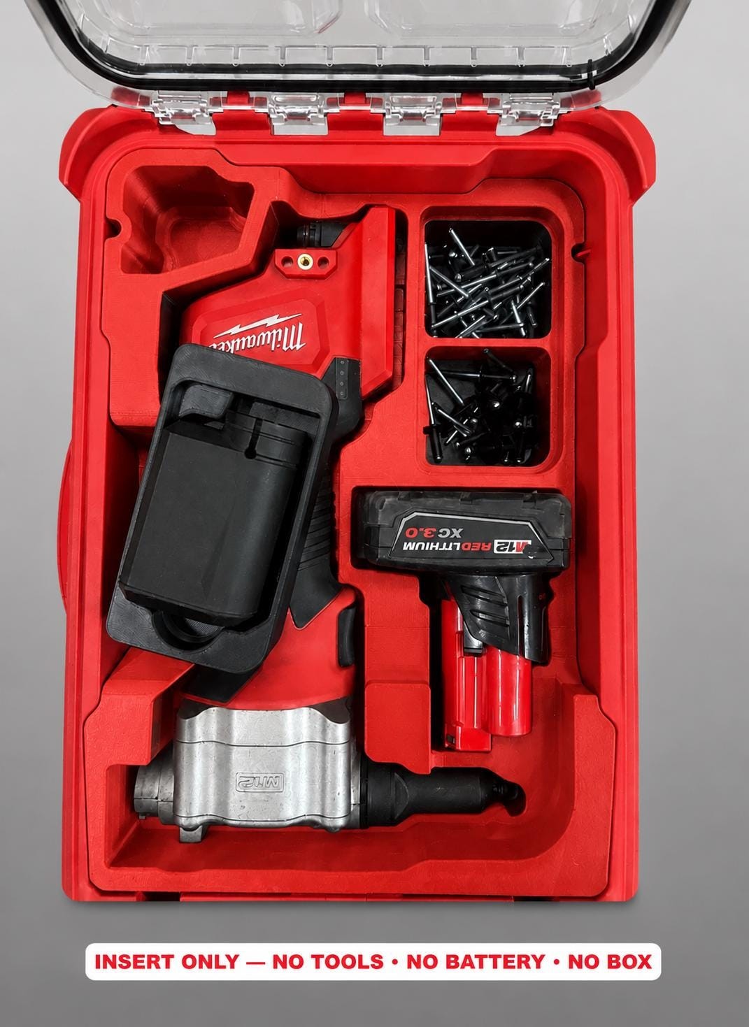 Milwaukee Packout Insert for M12 Cordless Rivet Tool | 3D Printed Organizer