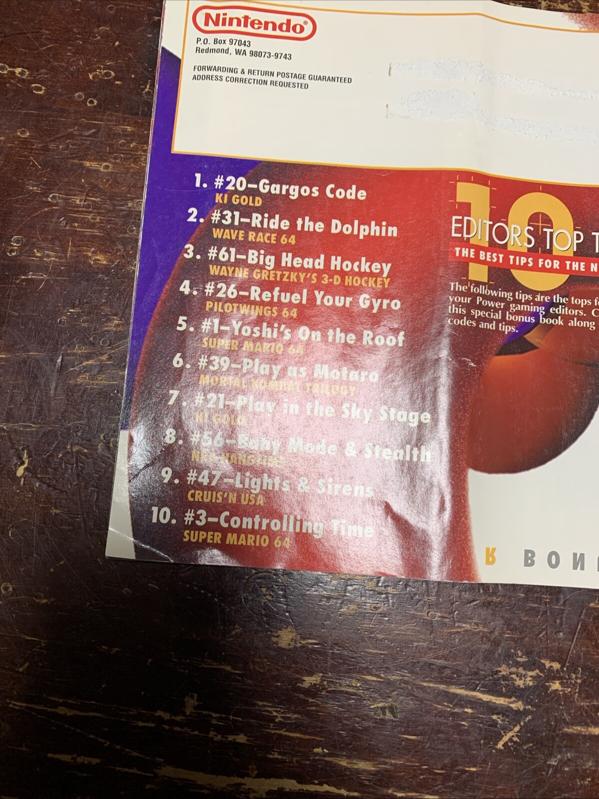 Nintendo 64 Power Tips Bonus Issue Magazine