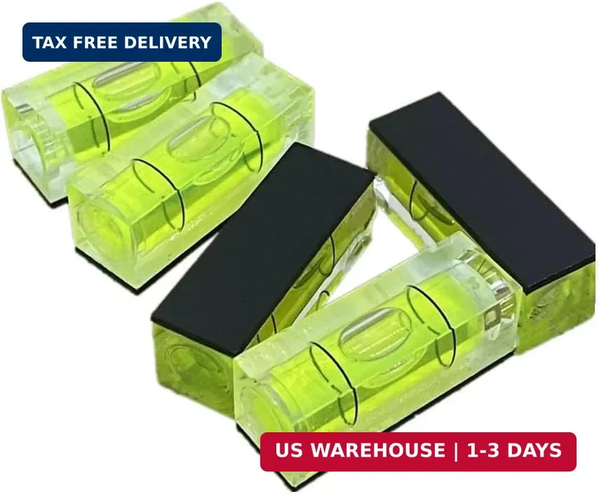 5Pcs Magnetic Small Bubble Levels 29x10x12mm Mini Square Bubble Spirit Level Mea
