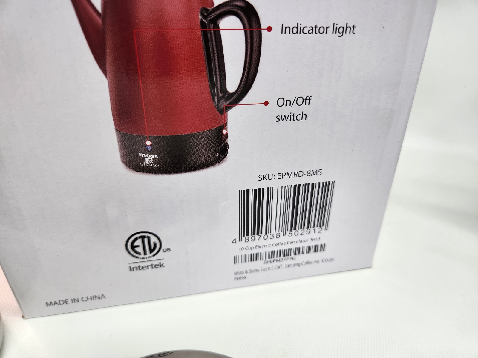 Moss & Stone Electric Coffee Percolator – Red Body Coffee Maker EPMRD-8MS
