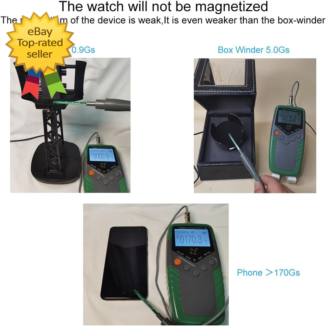 Single Watch Winder for Automatic Watches Timer Shutdown Adjustable Speed Self