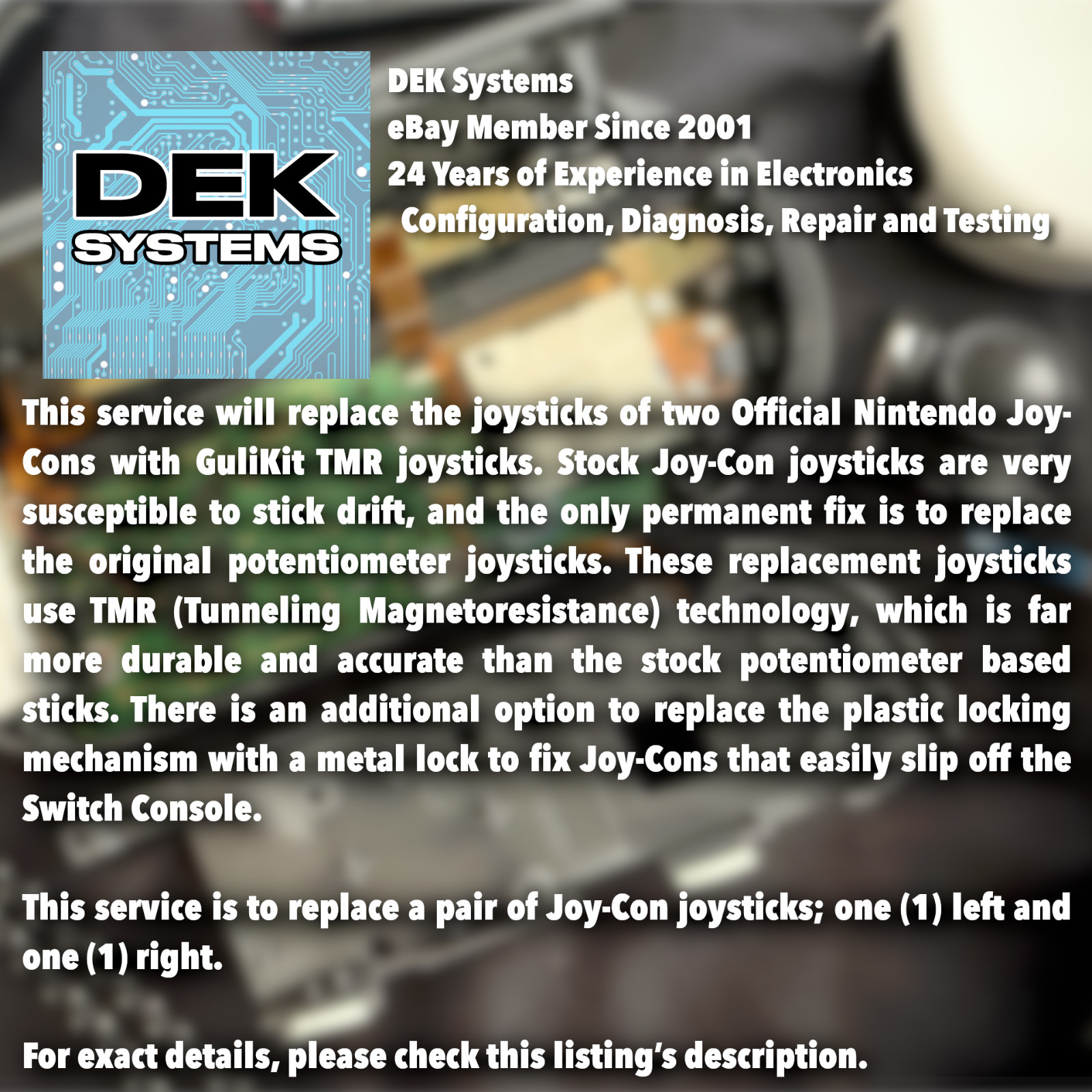 Nintendo Switch Joy-Con TMR Joystick Installation Service, Fix Stick Drift