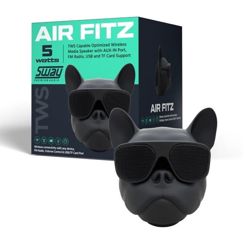 Sway Air Fitz French Bulldog Bluetooth Speaker 5W Wireless FM AUX USB