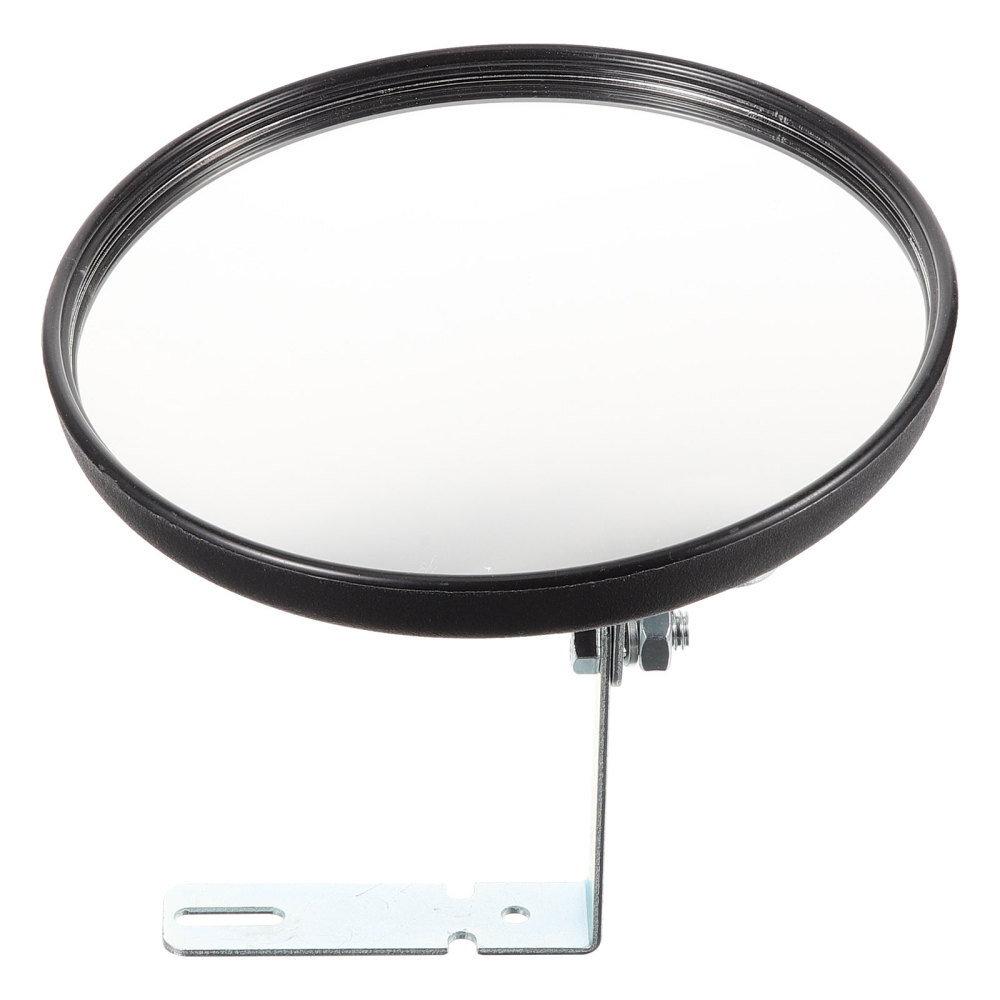 Security Mirror Corner Supermarket Surveillance Road Wide Angle View Garage