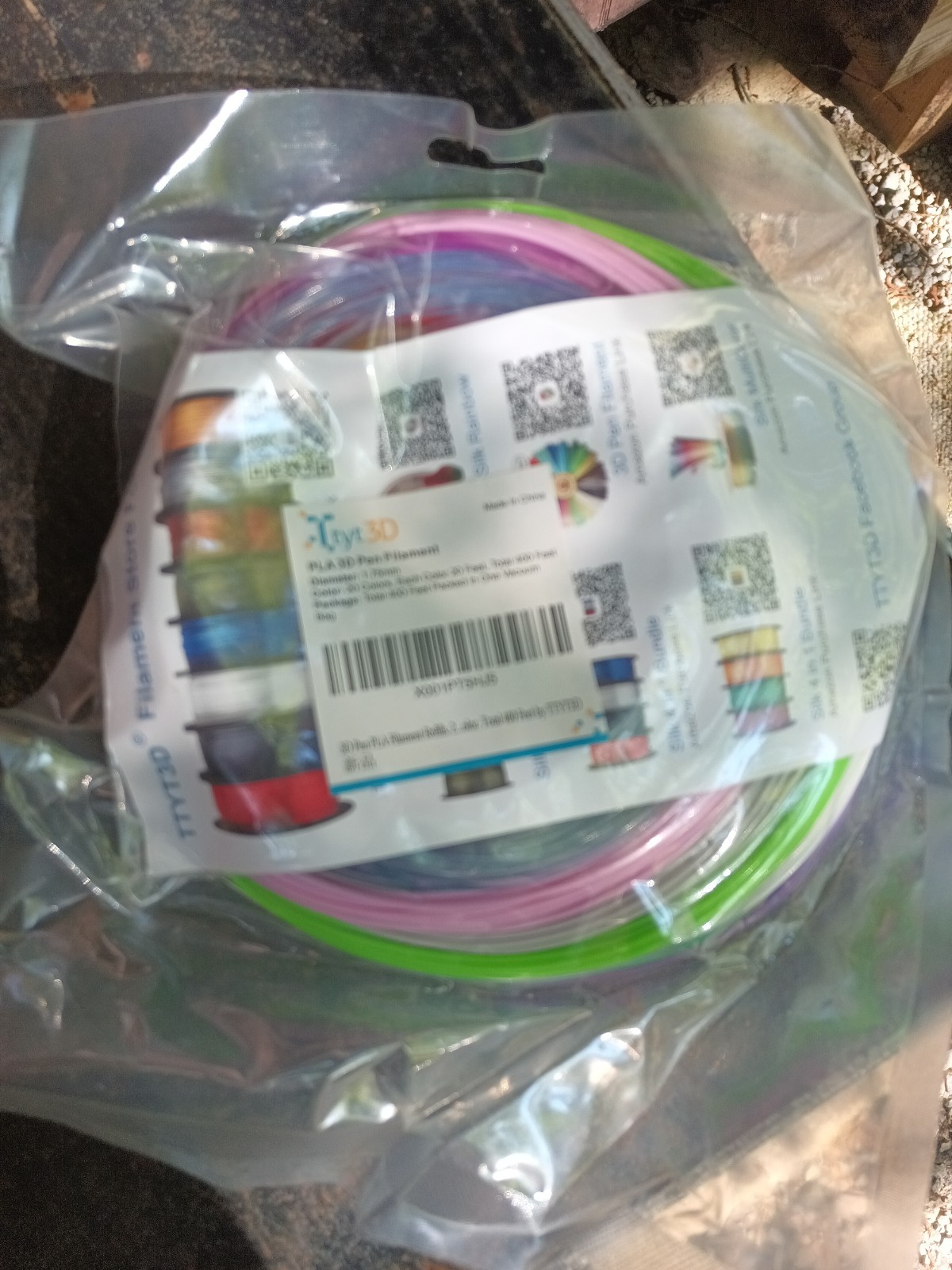 3D PLA Filament 20 Color Sample 400 Feet