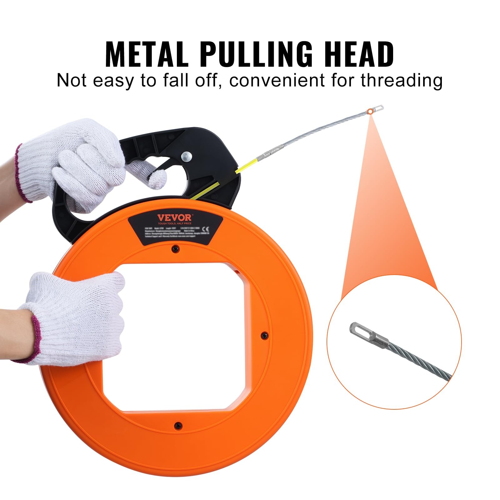 100ft Fiberglass Fish Tape Wire Puller NonConductive Cable Tool