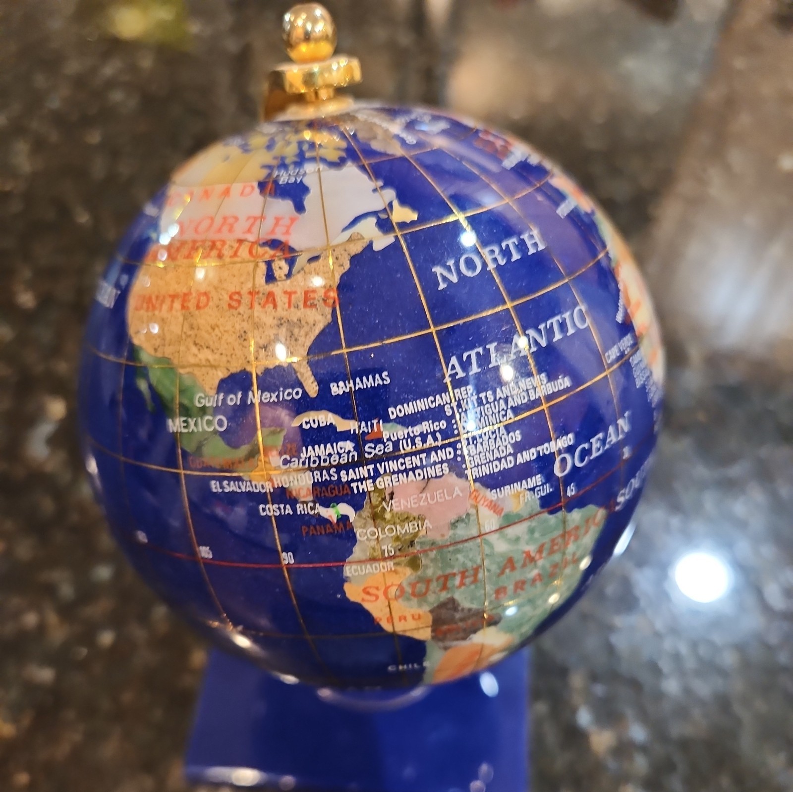 Small Lapis Gemstone Globe
