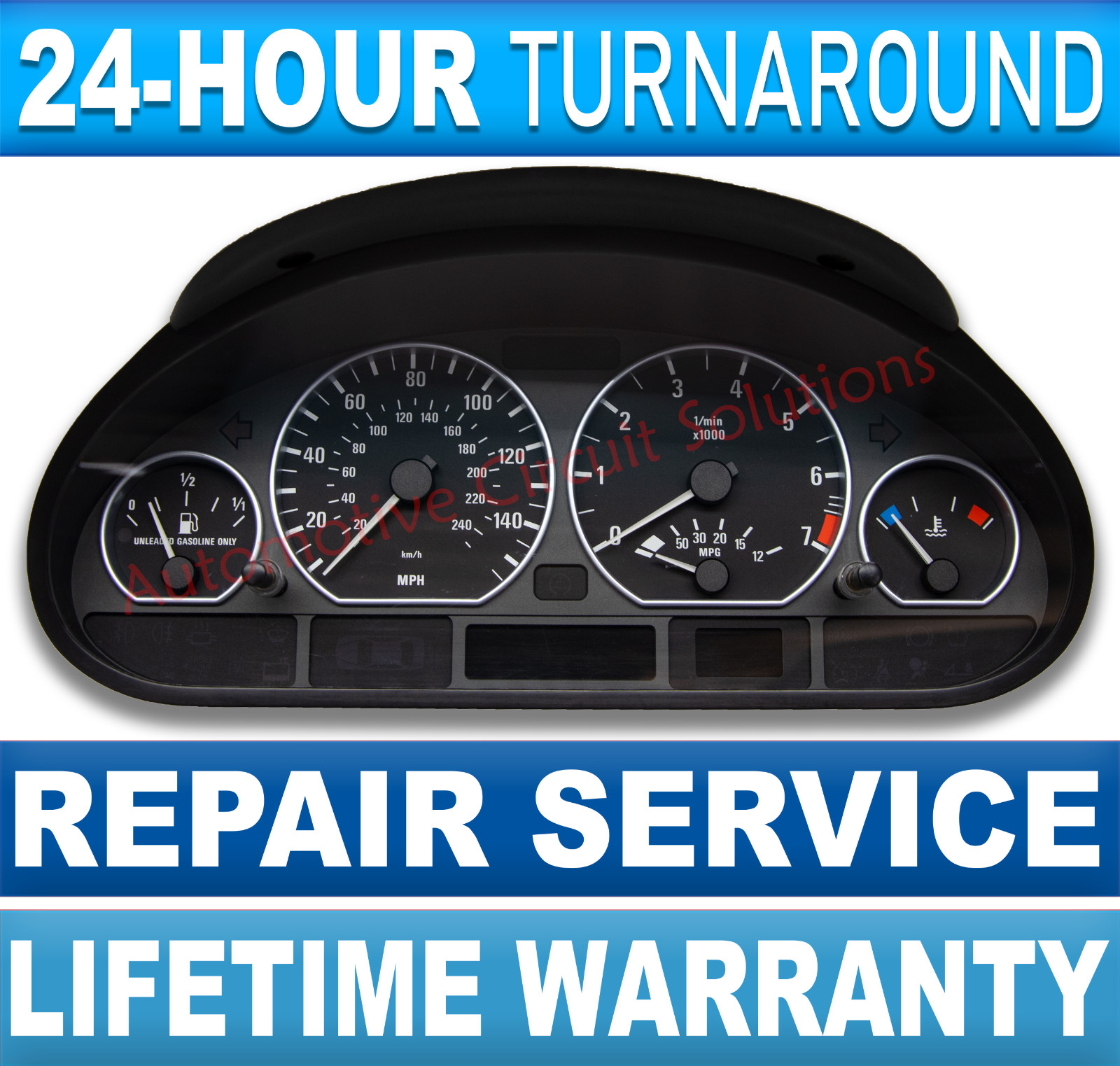 1999-2006 BMW (E46) 325 328 330 M3 Instrument Gauge Cluster (Repair Service)