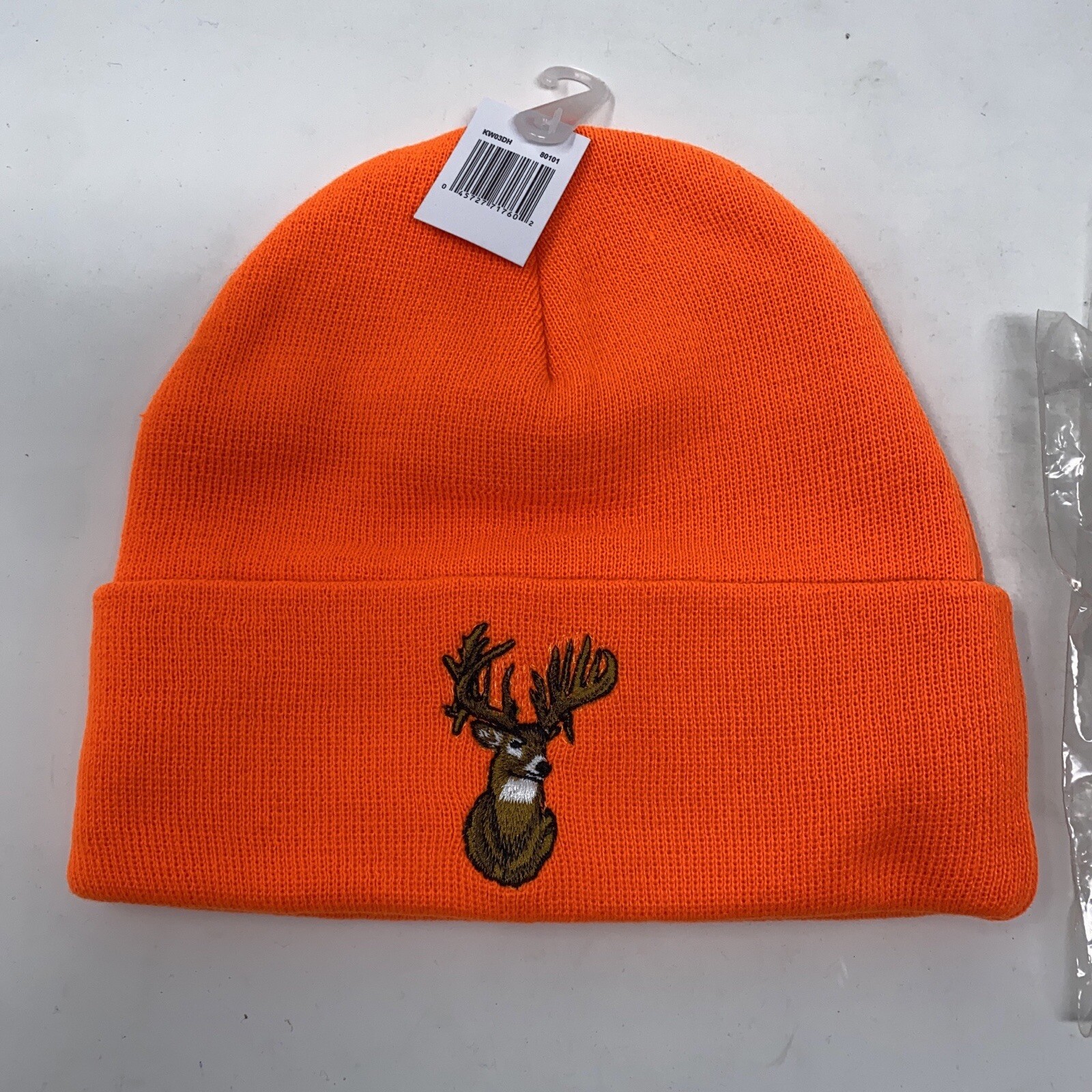 Outdoor Cap Adult One Size Blaze Orange Stretch Knit Embroidered Deer Watch Cap