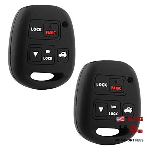 Silicone Key Fob Cover Skin for Lexus 3-Button Short Blade Remote (Fits Two