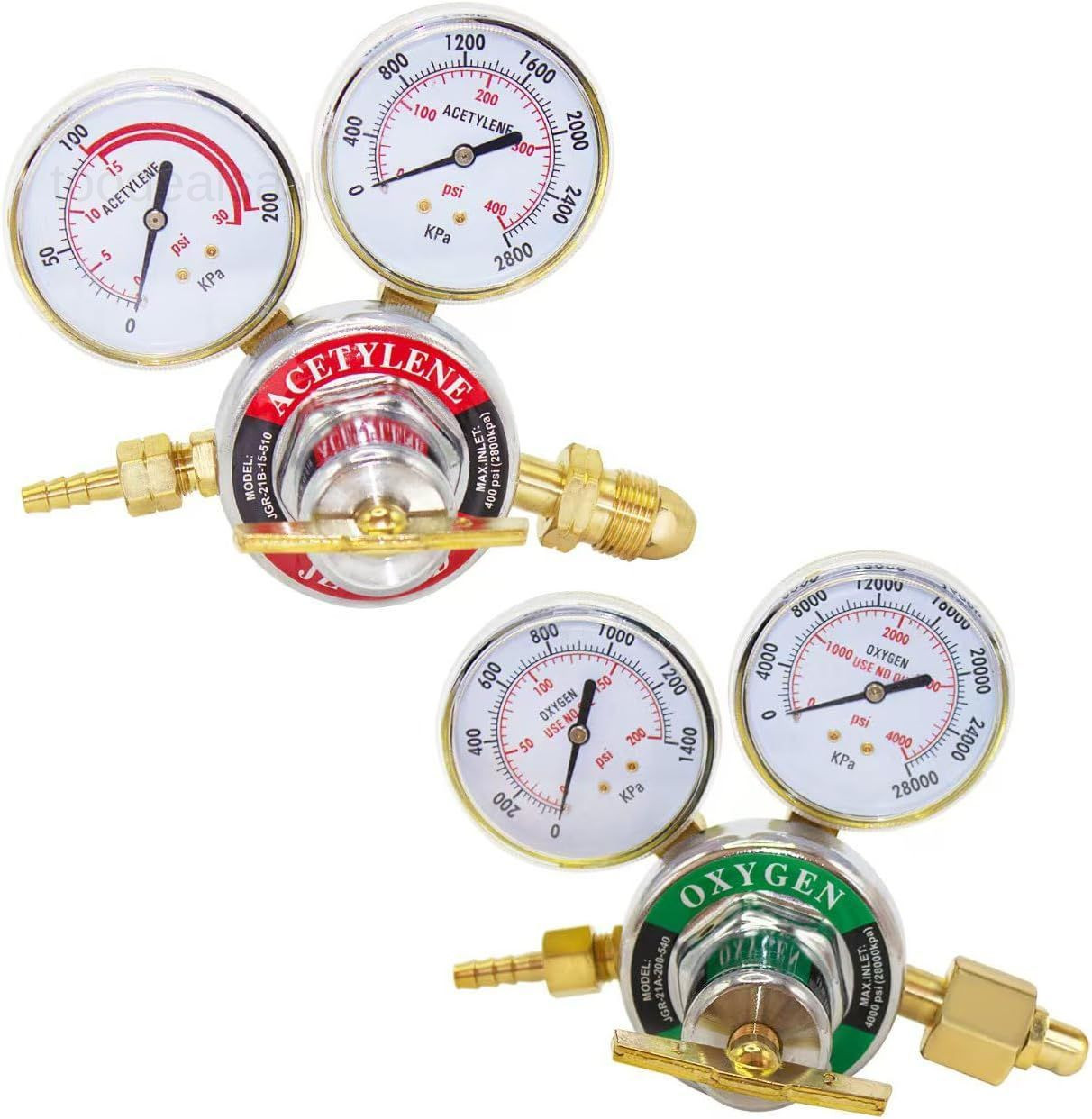 Oxygen Acetylene Regulators, CGA540 and CGA510 Inlet &