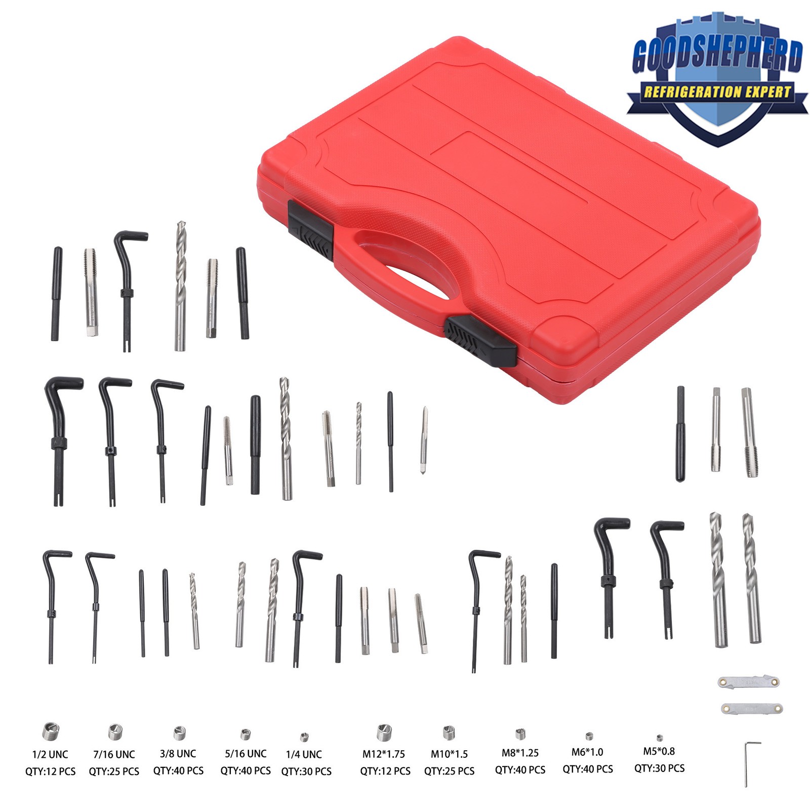 338pcs SAE and Metric Thread Repair Tool Insert Kit w/ Box Rethreading Tool Kit