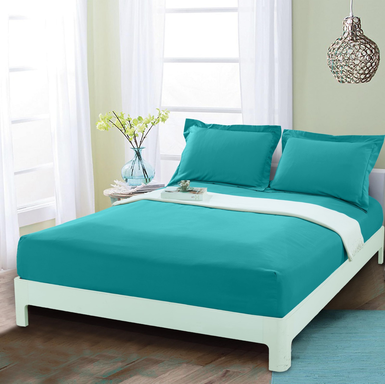 Mocassi Queen Fitted Sheet - Deep Pocket Cooling Sheets up to 16 Queen, Teal