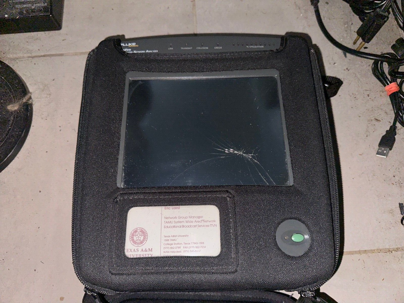 FLUKE OPTIVIEW ETHERNET PRO NETWORK ANALYZER Untested Cracked Screen