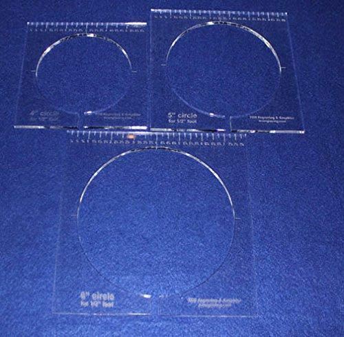 3 Piece Inside Circle Set W/rulers ~1/4" Thick - Long Arm- For 1/2" Foot