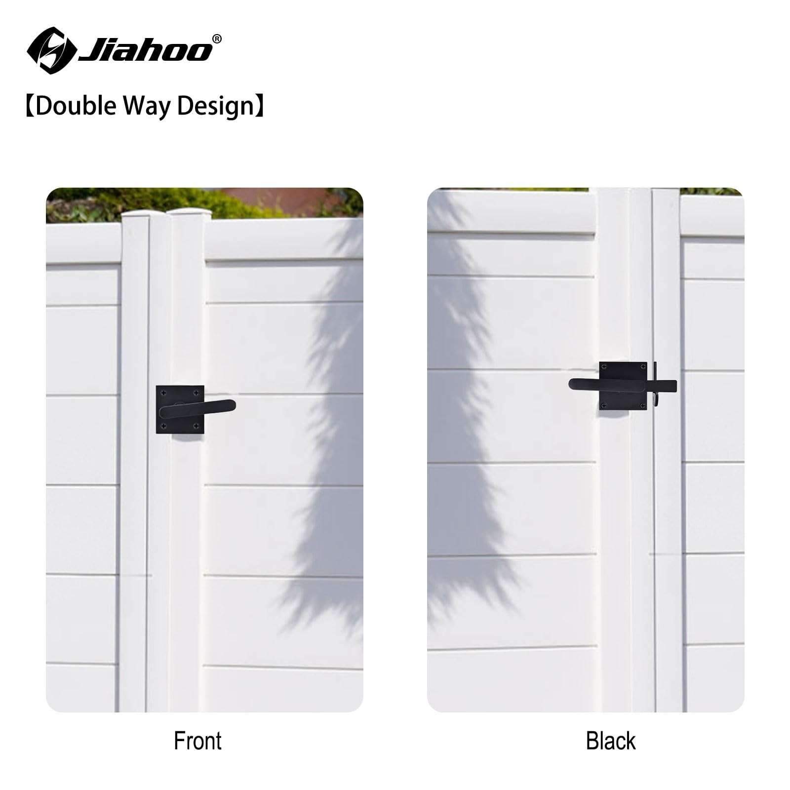 Double Side Gate Latch, Aluminum Self-Locking Gate Latch for Swing Door, Heav...