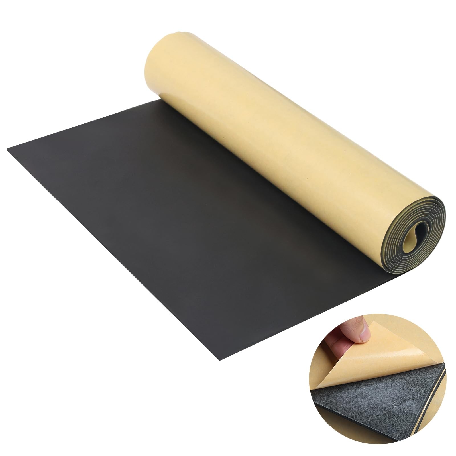 Eunice Sponge Neoprene Foam Sheet with 12 in x 59 x 1/16 in, Black