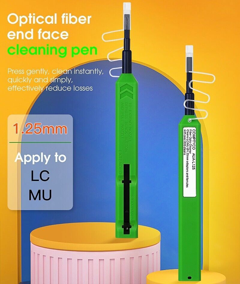1 pcs One click fiber optic cleaning pen LC/MU 1.25mm adapter connector cleaning