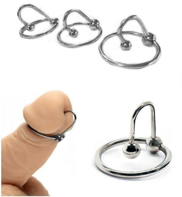 Urethral-Ball-Stretcher-Prolong-Glans-Ring-w/Penis-Plug-Stopper-Orgasm-Toy