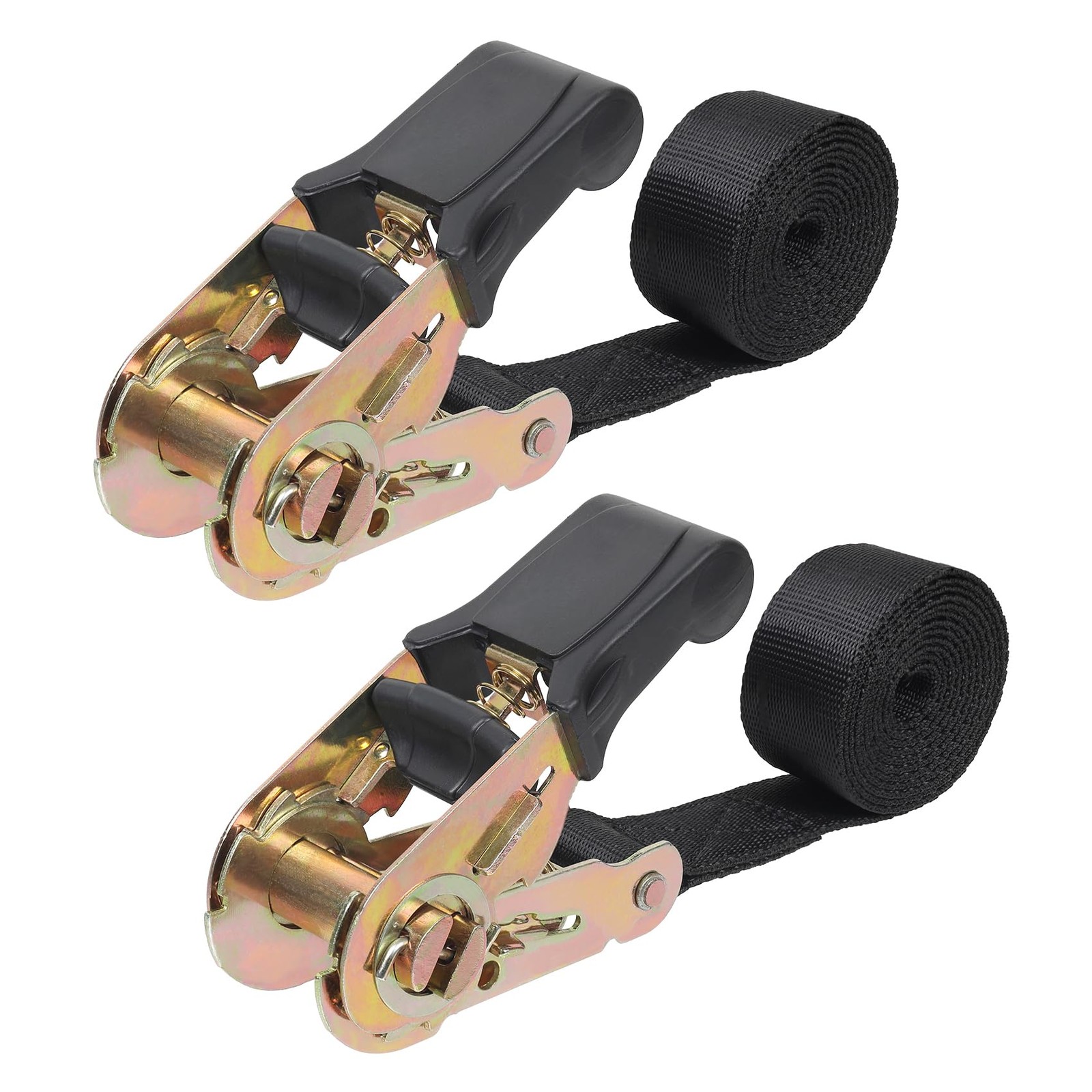 Endless Ratchet Tie Down Straps Heavy Duty Cargo 1"x4'-2pcs black, Black