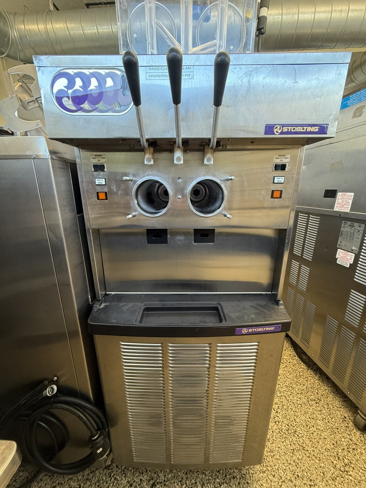 Stoelting 4231 Soft Serve Ice Cream Machine - 2 Flavor Twin Twist Water Cooled