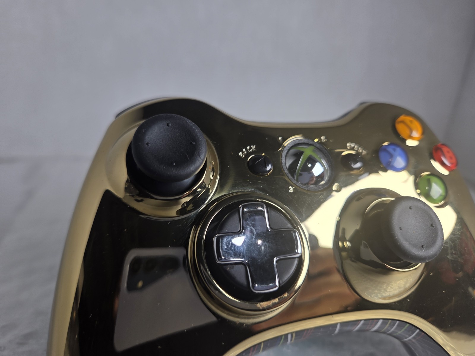 Microsoft Xbox 360 Wireless Controller Chrome Gold elite Tested Clean New Sticks