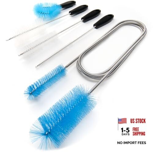 Flexible Drain Pipe Brush，Suitable for AC Drain Lines、cpap Cleaning、Shower Blue