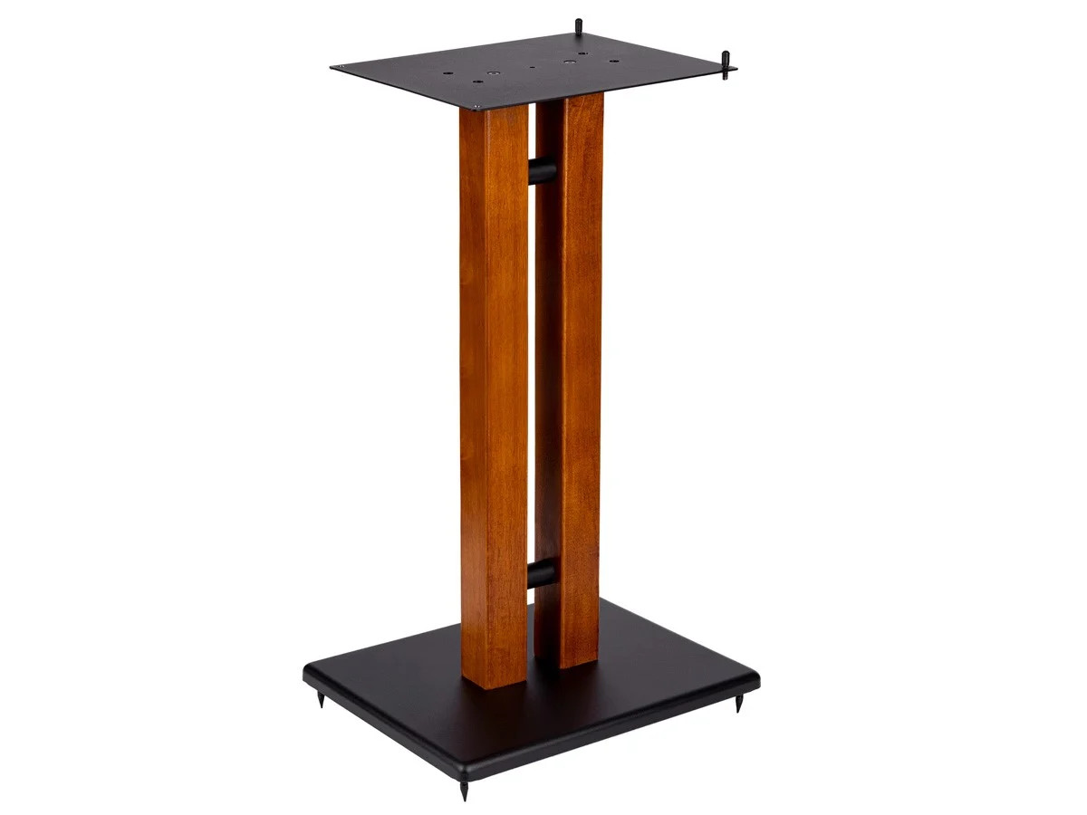 Monolith 28in Cherry Wood Speaker Stand with Adjustable Top Plate, Cherry (Each)