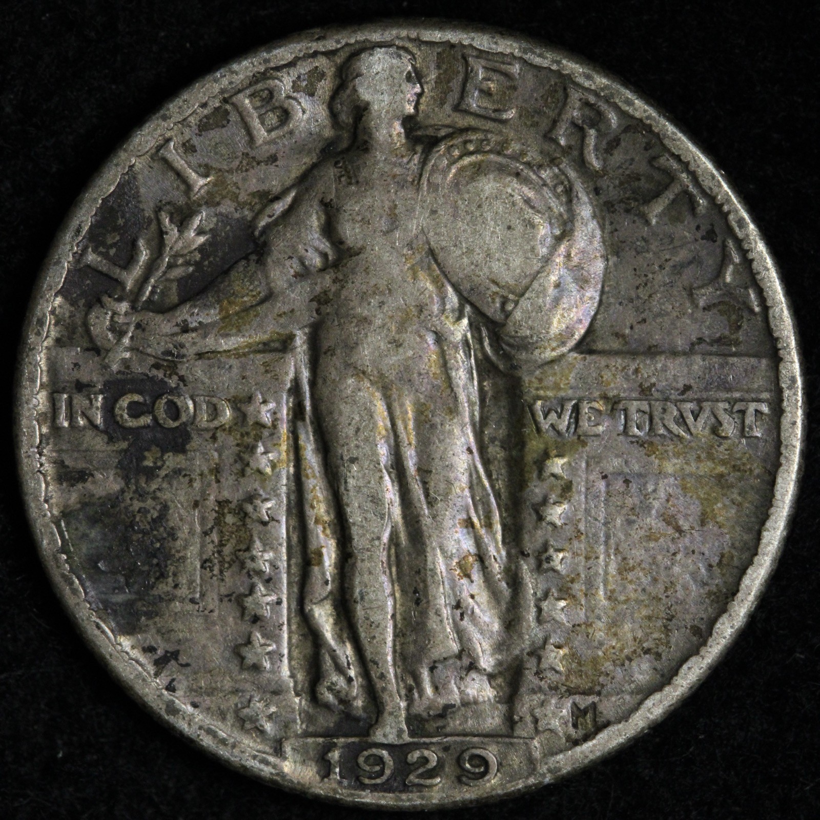 1929 Standing Liberty Silver Quarter VF+ TONED E302 T