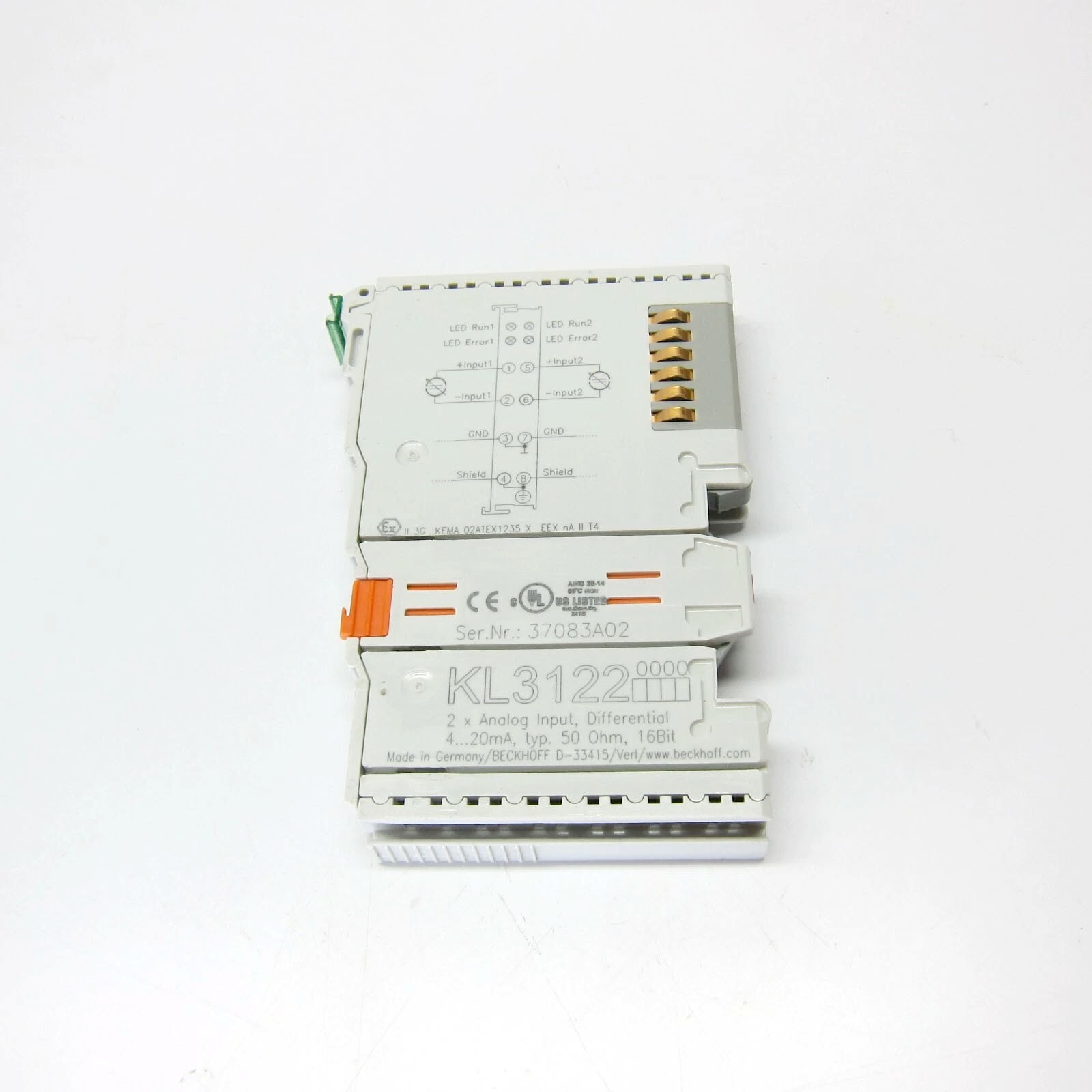 BECKHOFF KL3122 Analog Input Module 2-channel 4…20 mA New✦KD
