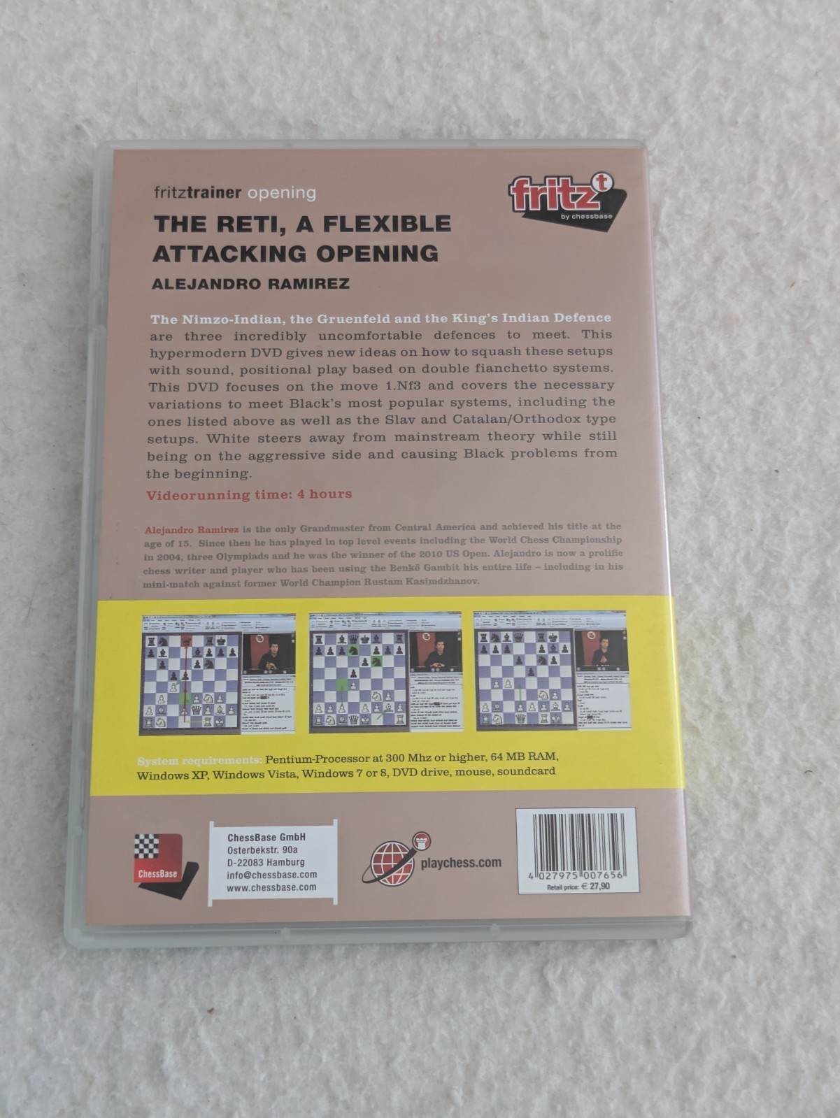 Fritztrainer Opening ALEJANDRO RAMIREZ The Reti Chessbase PC DVD ROM