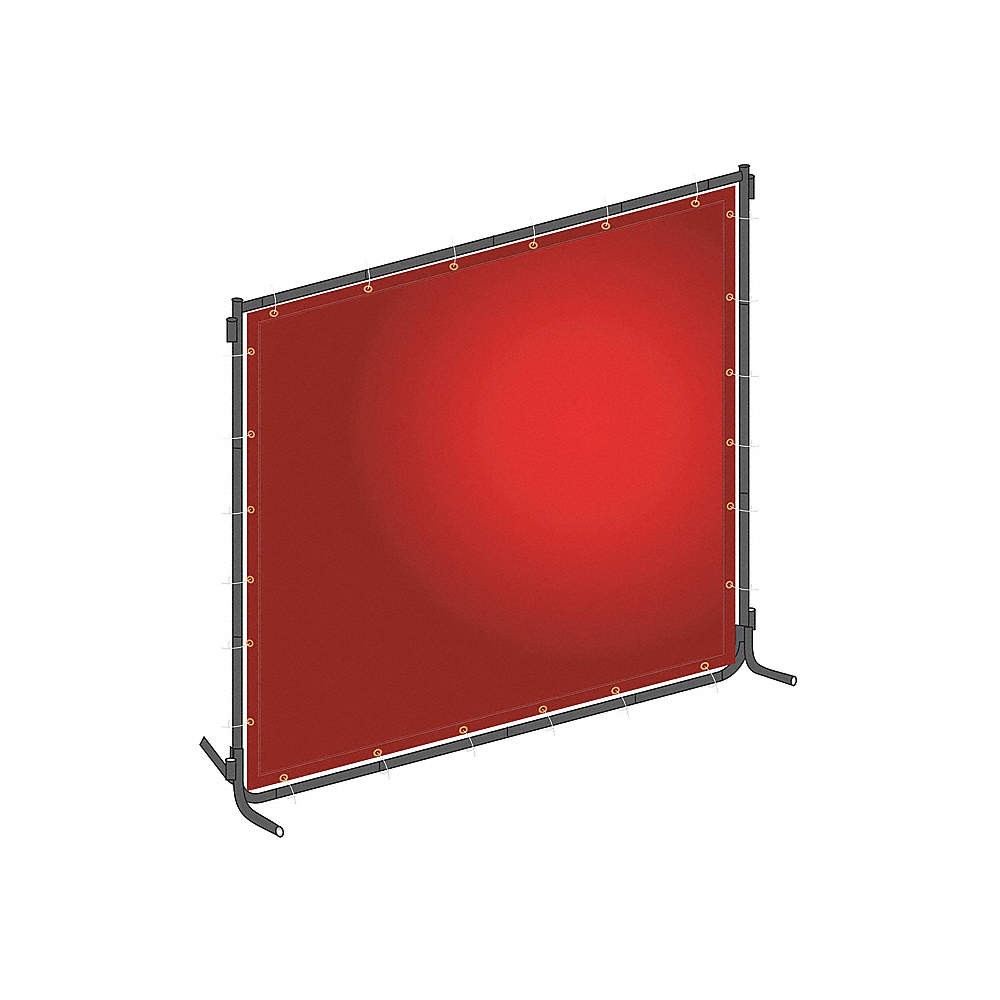 GRAINGER APPROVED 22RN72 Welding Screen, 6 ft H, 6 ft W, Red 22RN72