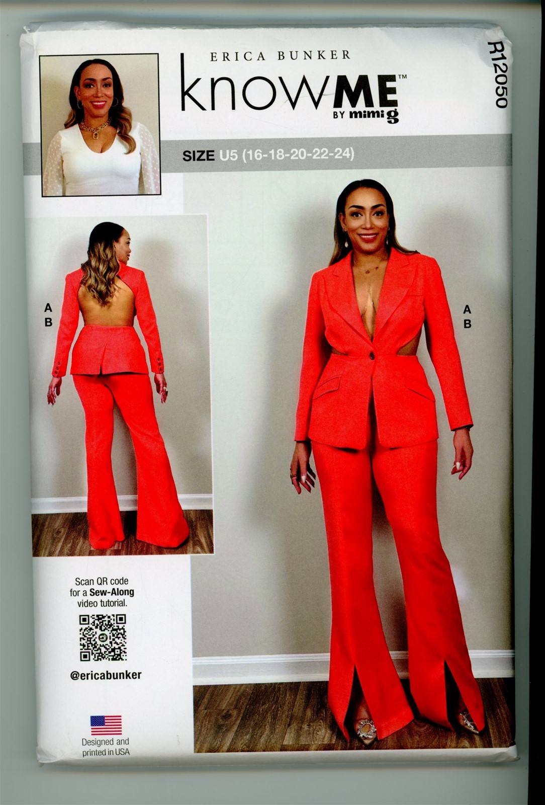 KNOW ME SEW PATTERN # R12050 SIZE US (16-24) MISSES BLAZER AND PANTS