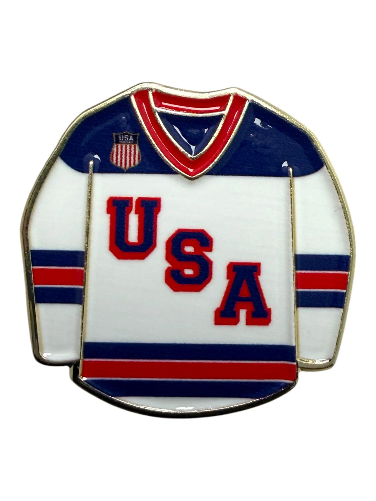 USA Hockey White Jersey Pin