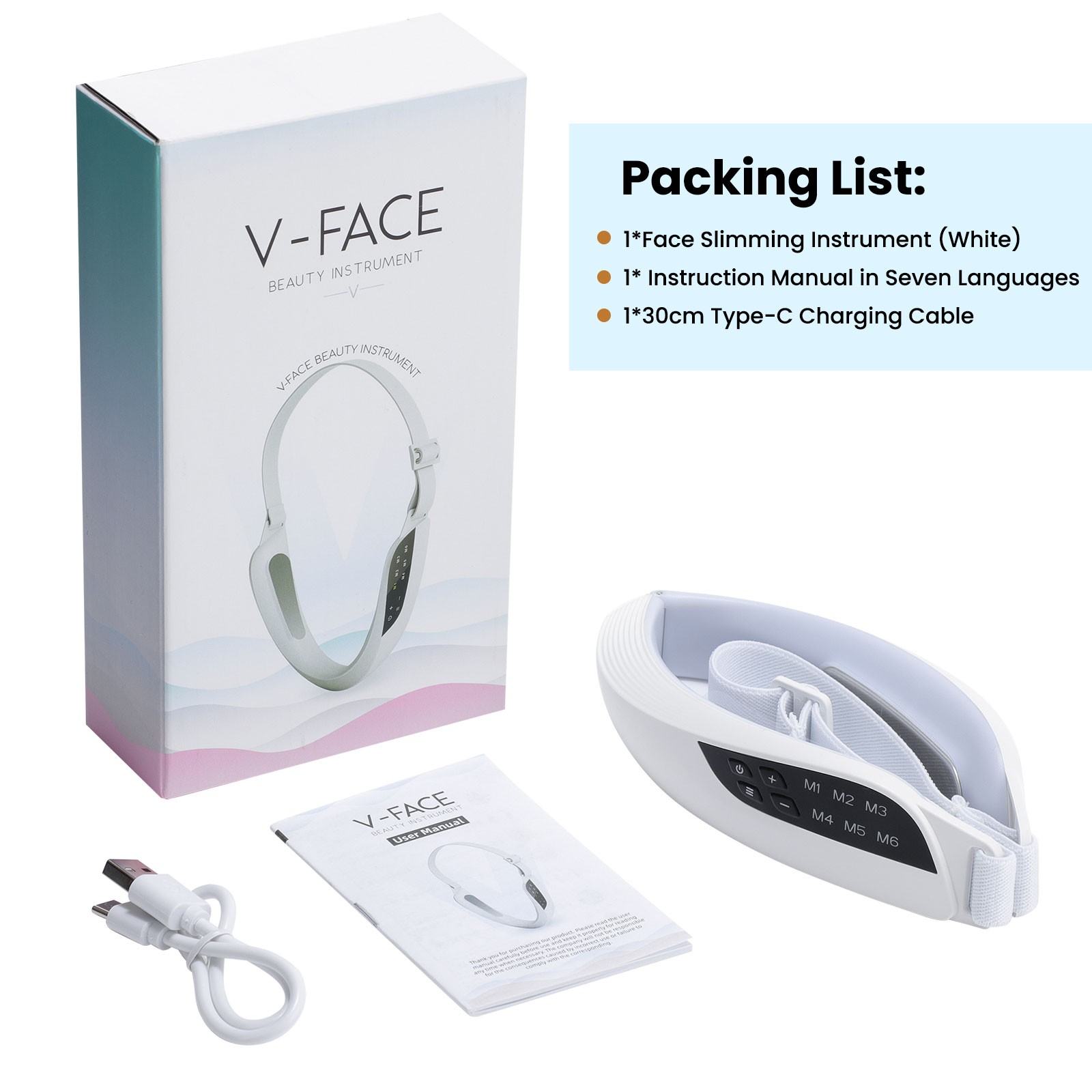 V-Face Shaping Massager, Double Chin Reducer, Microcurrent Face Lift Slim Device