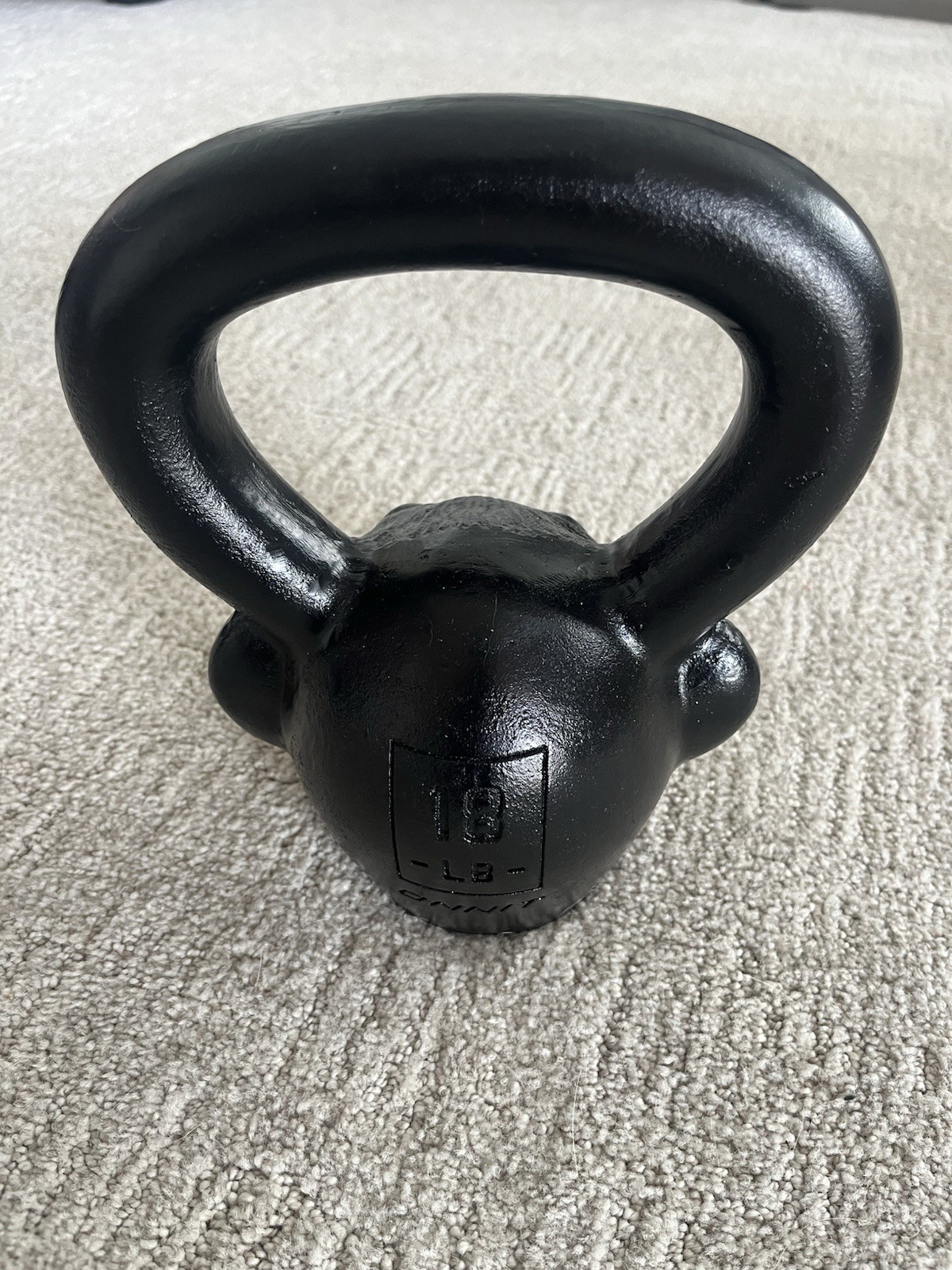 Onnit Primal Bell Kettlebell 18 lbs Ergonomic Handle Cast Iron Black