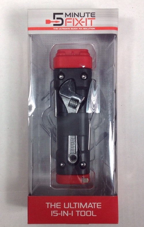 5 minute fix-it 15 in 1 Multi Tool DIY LED Wrench scissors Knife Measuring Tape