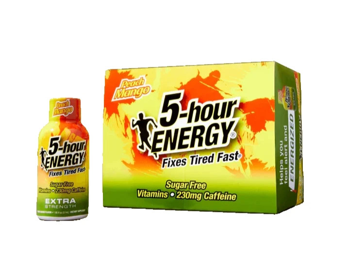 5 Hour Energy Peach Mango Extra Strength Sugar Free 12 Count 1.93 Oz Shots