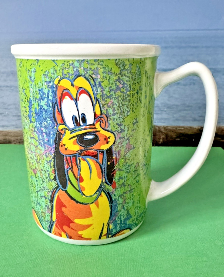 Disney Pluto Green Painted Look Oversize Ceramic Coffee Tea Mug H