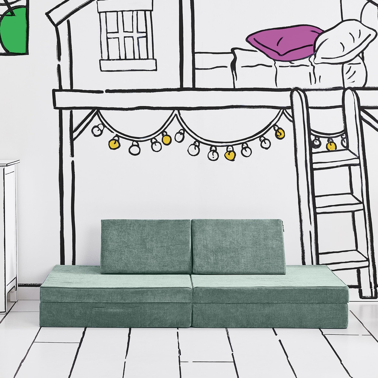Kids and Toddler Play Couch, Convertible Folding Sofa, Durable Foam Modular D...