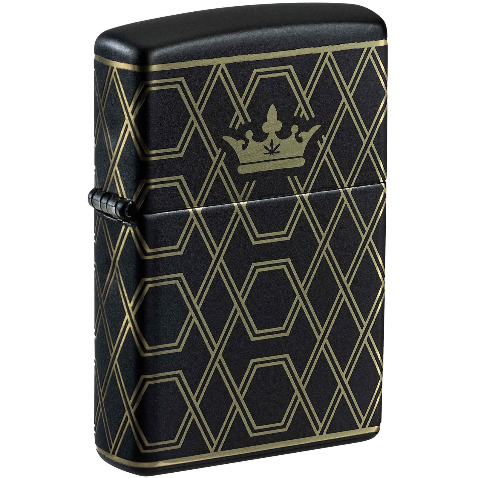 Zippo Windproof Lighter Queen Of Bud Honeycomb Design Classic Black Finish 46684