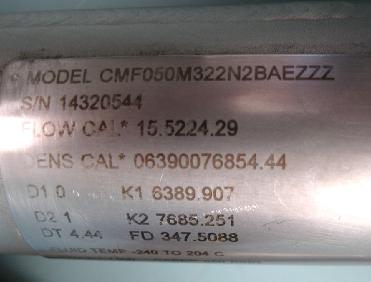 3/4" Micro Motion CMF050 Flow Sensor 800 Enhanced Core Processor CALIBRATED F3