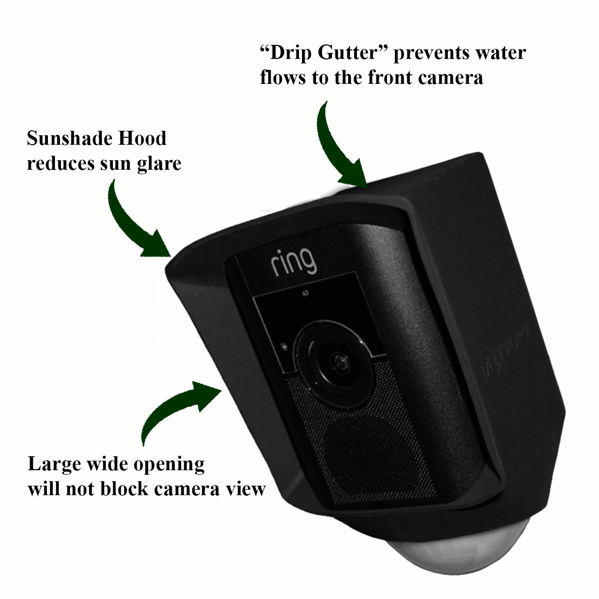 Weather Protection Silicone Case for Ring Floodlight Cam & PLUS Cameras - Black