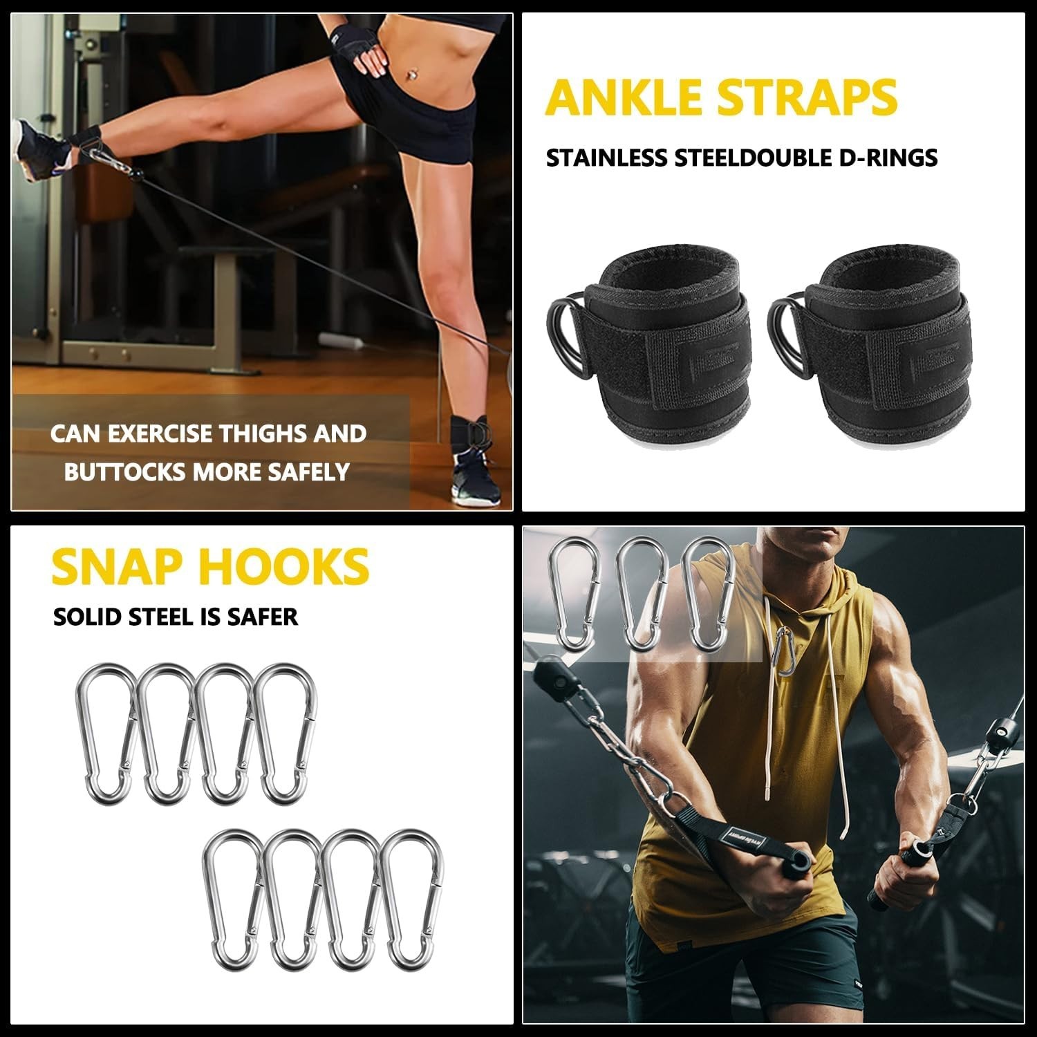Durable Tricep Pull Down & LAT Pulldown Attachments Set - Enhance Your Home Gym