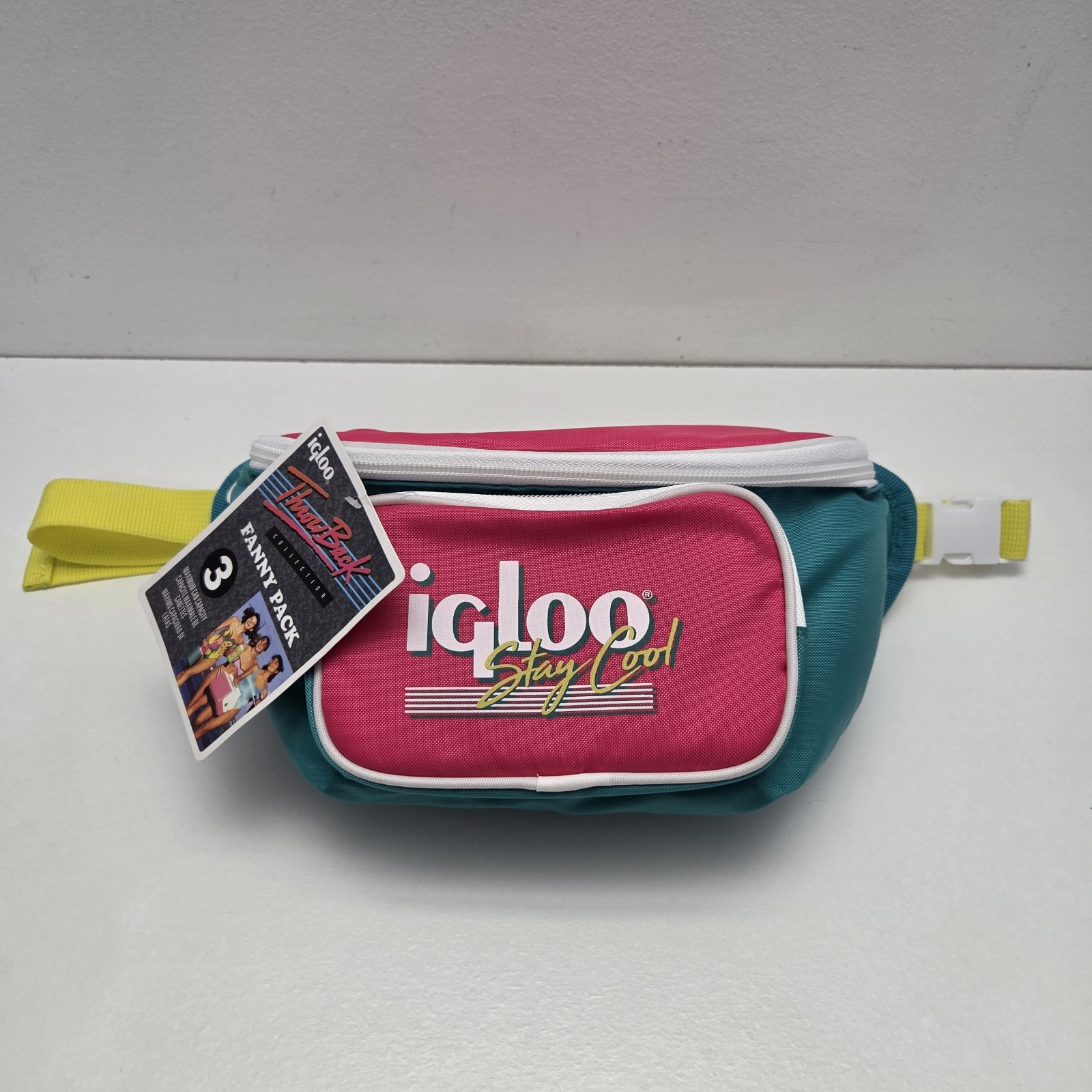 Igloo Stay Cool Fanny Pack Cooler Throwback 80's 90s Retro Neon Teal Pink NEW
