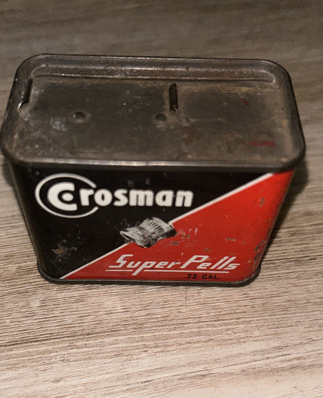 Vintage Crossman Super Pells 22 caliber Tin With Approx. 97 Pellets