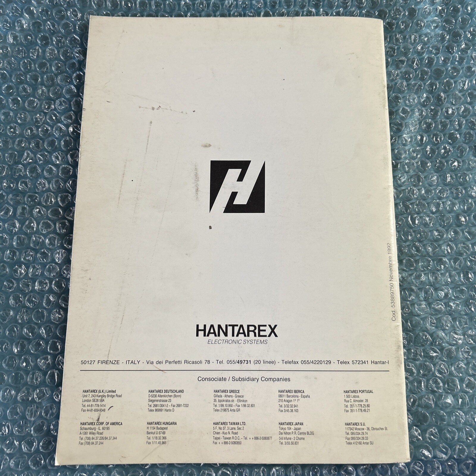 original HANTAREX POLO 10" TO 33" MONITOR MANUAL arcade video game