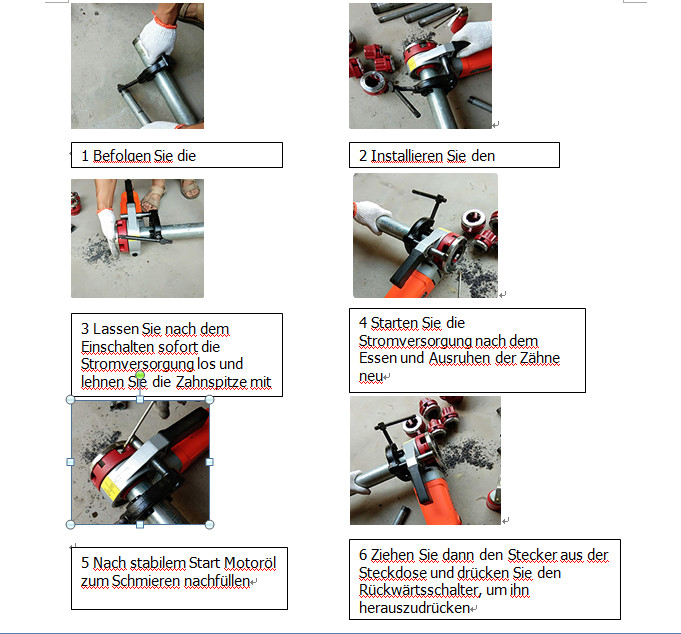Portable Electric Tube Threading Machine Pipe Threader Kit with Clamp & 6 Dies
